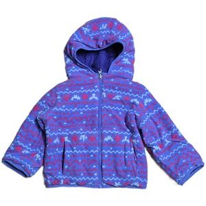 Columbia Double Trouble Reversible Jacket Girls Size 3T Purple Red Fleece